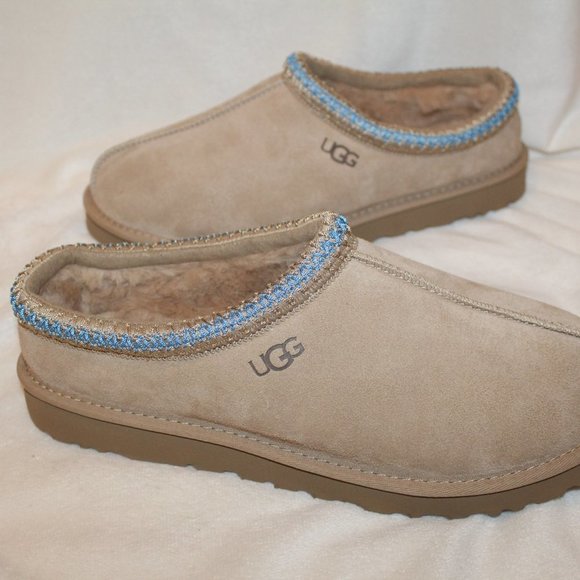 NIB UGG MEN'S TASMAN SUEDE SHEARLING LINED SLIP ON SLIPPERS - Picture 3 of 7